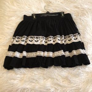 Black size M Love Tree Skirt with Lace Detail